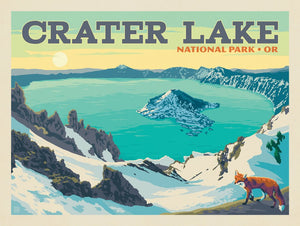 Crater Lake National Park: Winter Fox (Horizontal)