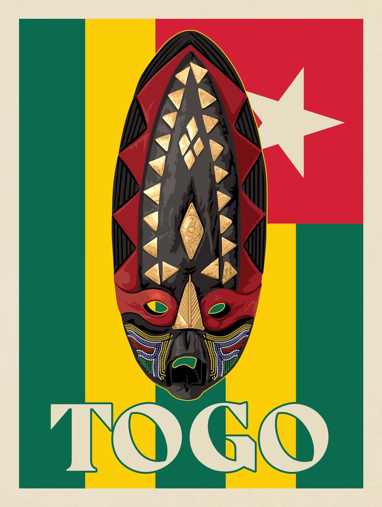 Togo, Africa - Metal Sign - Artwork