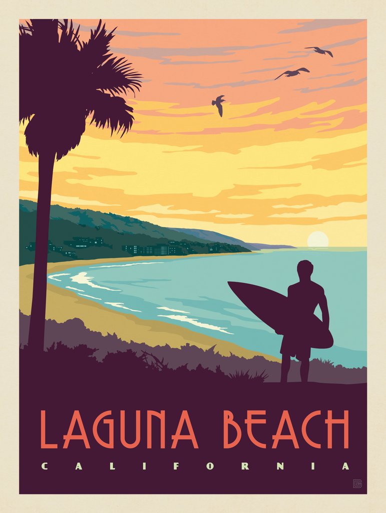 Laguna Beach, California - Postcards - Artwork