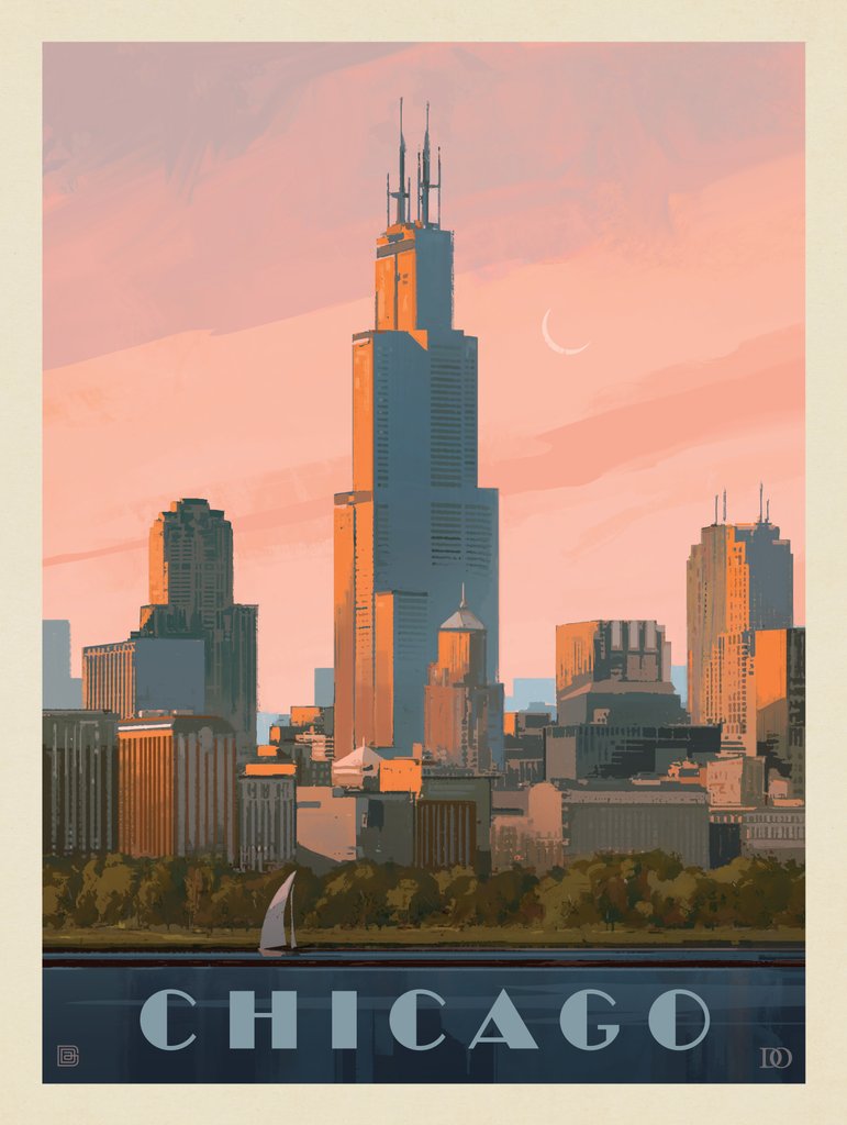 Chicago: Lake Michigan - Metal Sign - Artwork