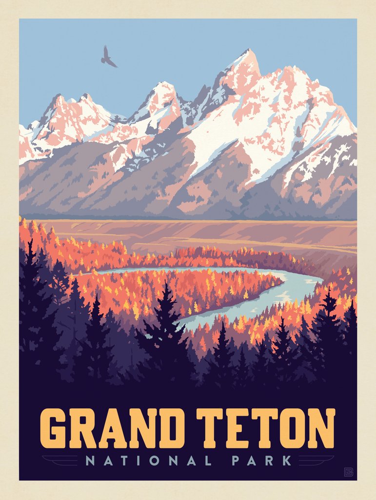 Grand Teton National Park: Snake River Valley - Notecards - Artwork