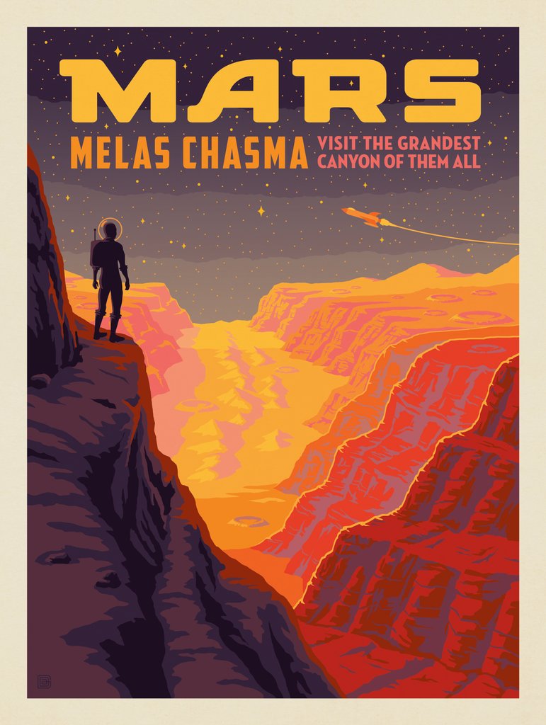 Mars: Melas Chasma - Canvas - Artwork