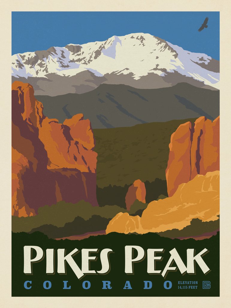 Pikes Peak, Colorado - Art Print - Artwork