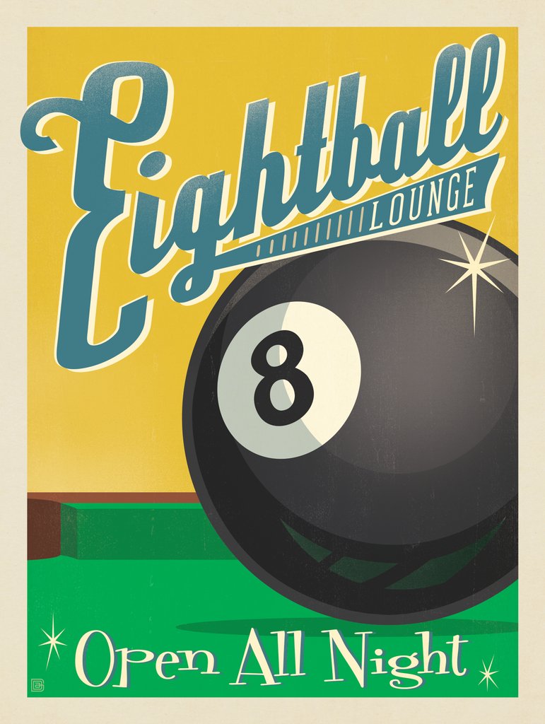 8-Ball Lounge - Postcards - Artwork