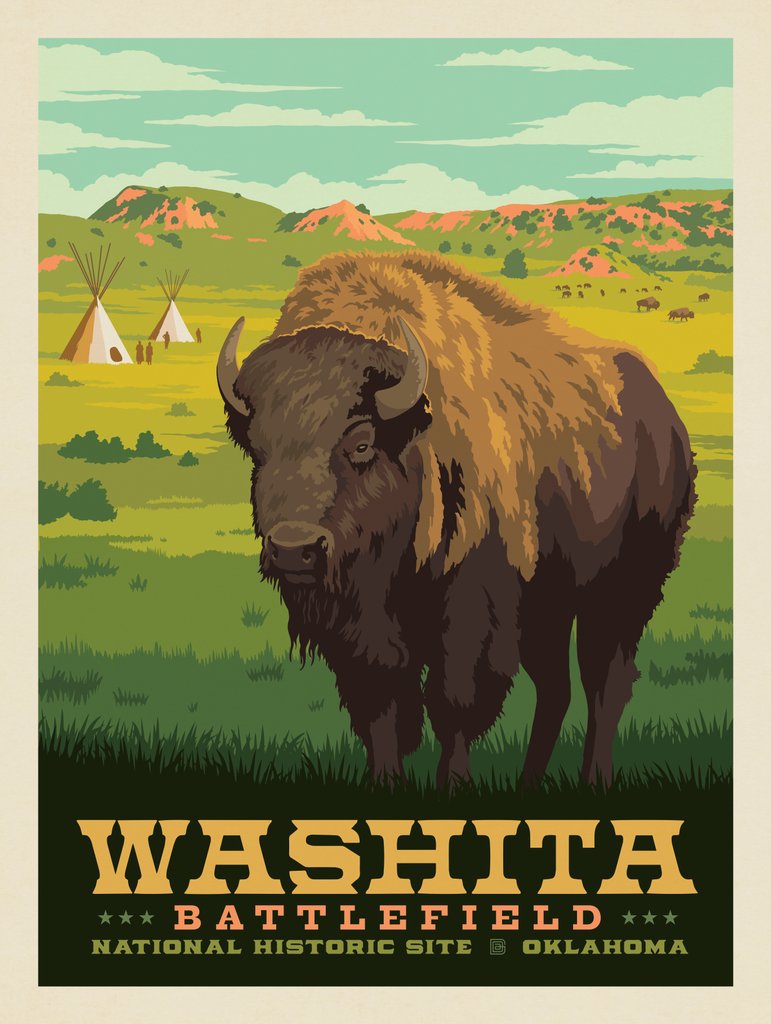 Washita Battlefield National Historic Site, OK - Notecards - Artwork