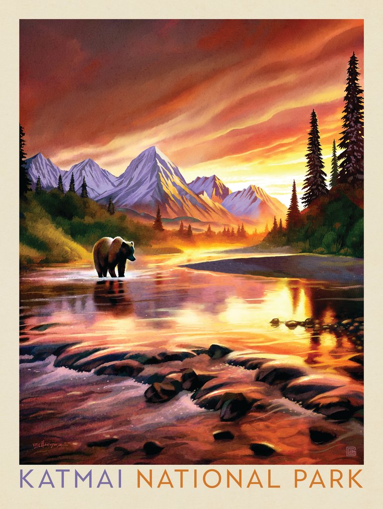 Katmai National Park: Evening Glow - Canvas - Artwork