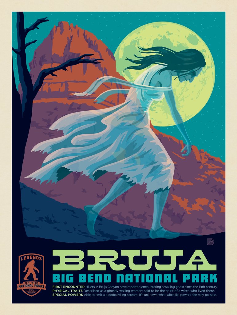 Legends Of The National Parks: Big Bend's Bruja - Notecards - Artwork