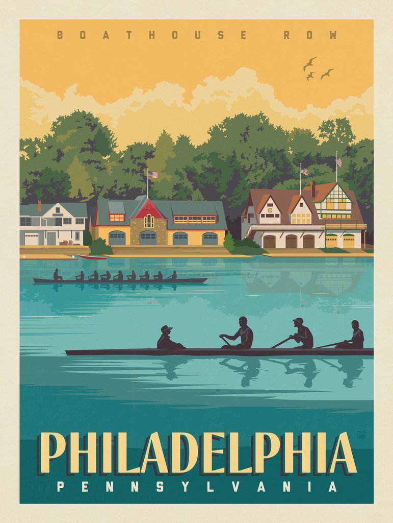 Philadelphia: Boathouse Row - Art Print - Artwork