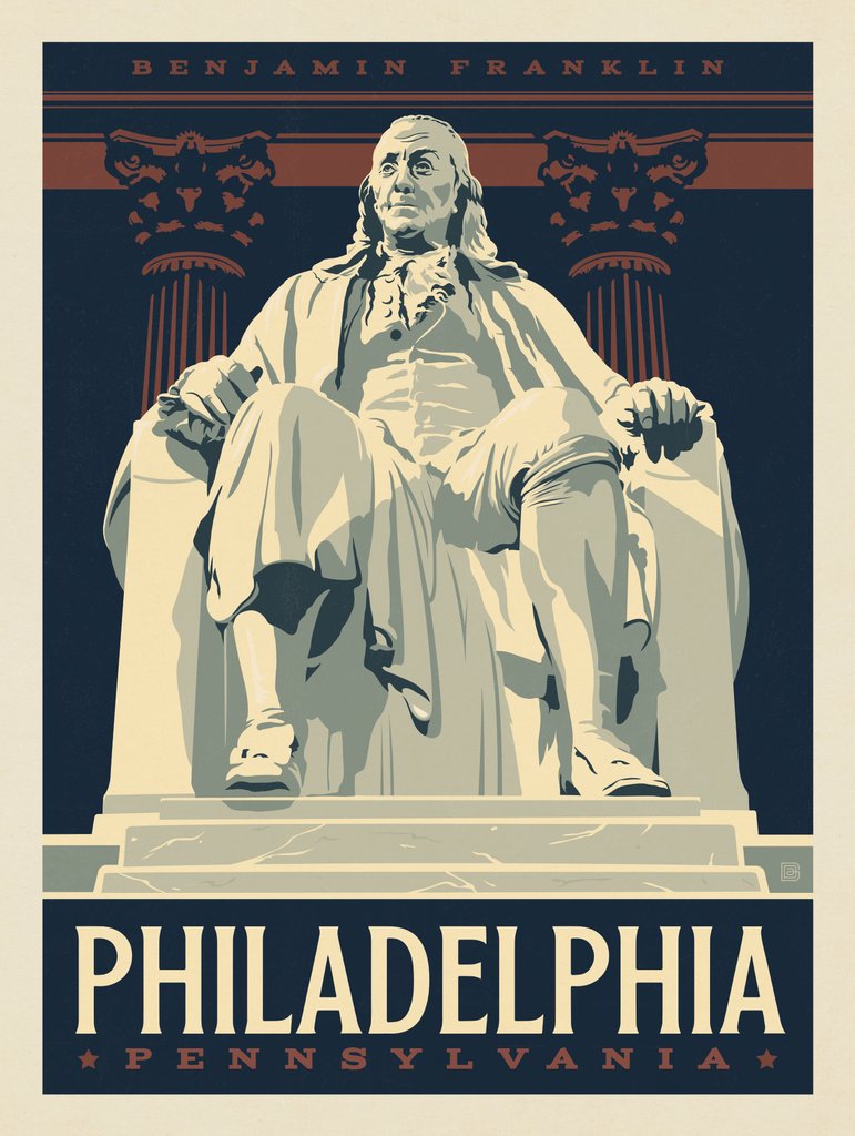 Philadelphia: Benjamin Franklin Institute - Canvas - Artwork