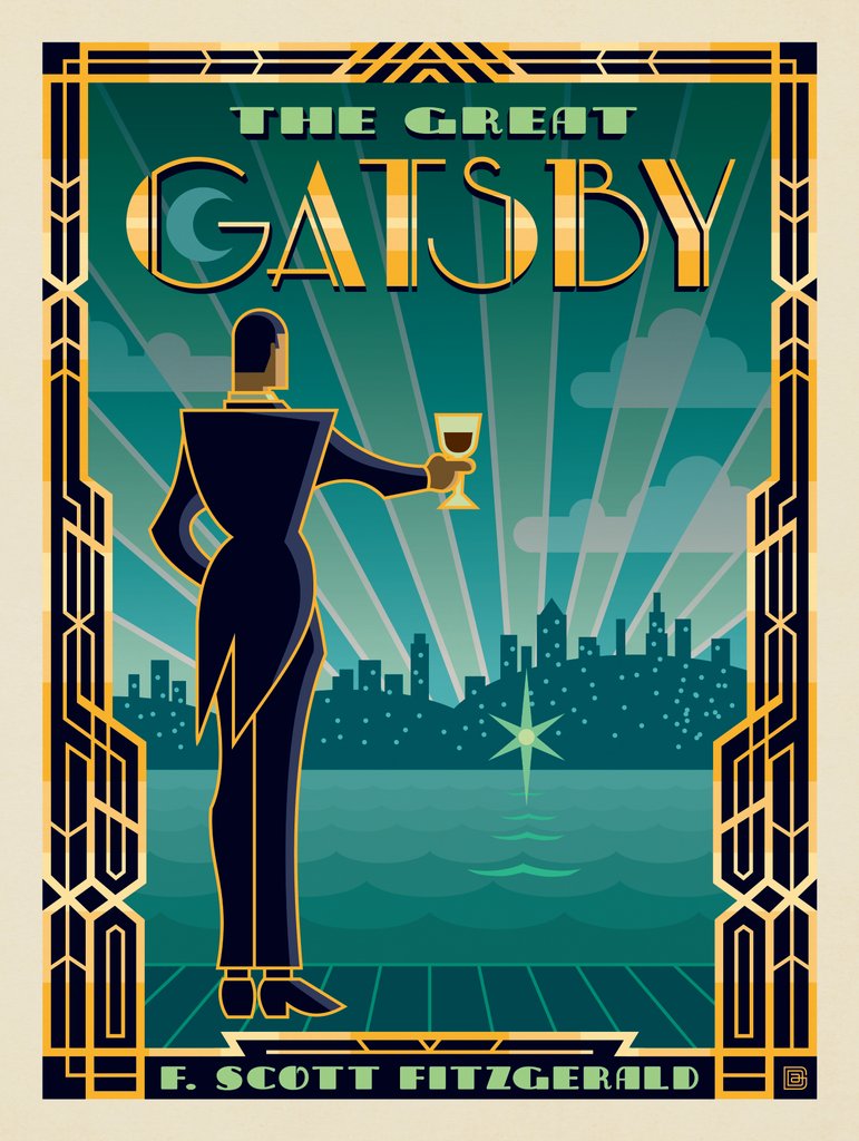 The Great Gatsby: F. Scott Fitzgerald - Canvas - Artwork