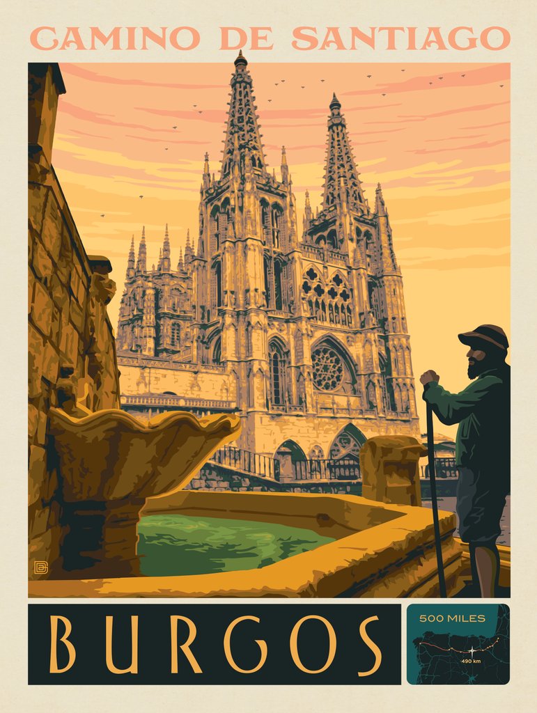 Camino De Santiago Trail: 07 Burgos - Notecards - Artwork