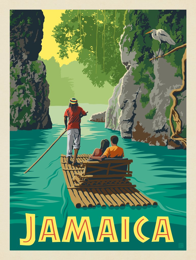 Jamaica: Rafting in Paradise - Art Print - Artwork