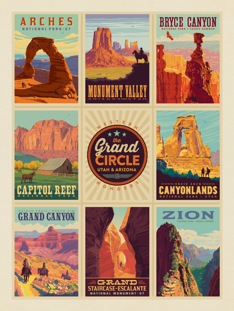 Grand Circle Multi-Image Design - Postcards - Artwork