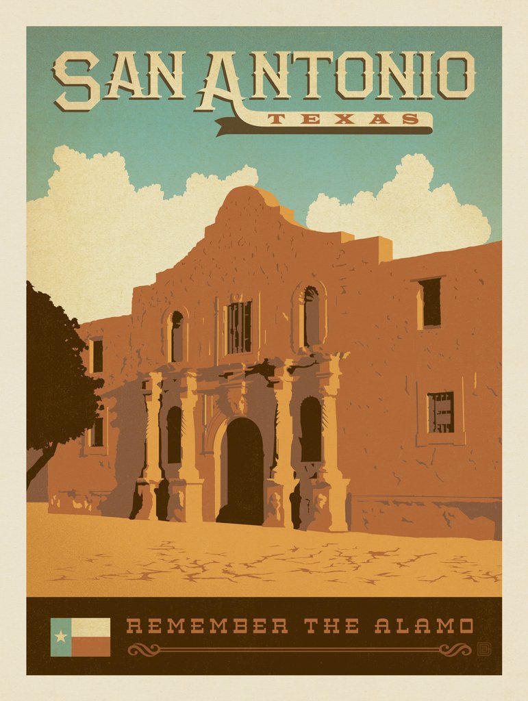 San Antonio, TX - Canvas - Artwork