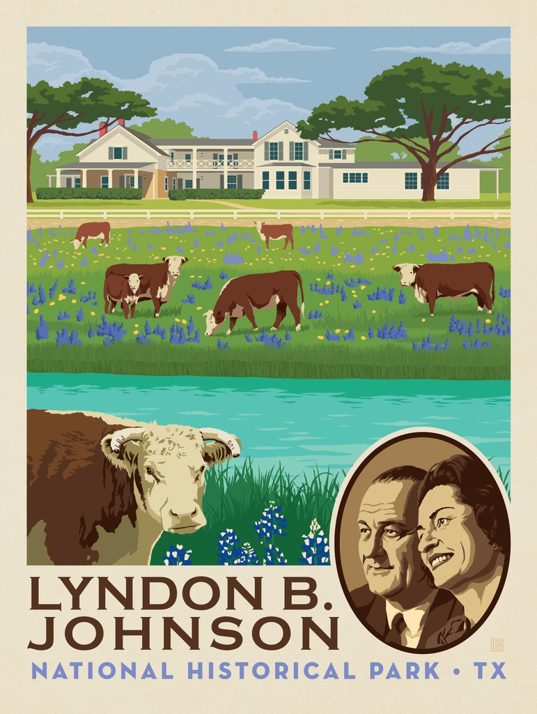 Lyndon B. Johnson National Historical Park, Texas - Notecards - Artwork