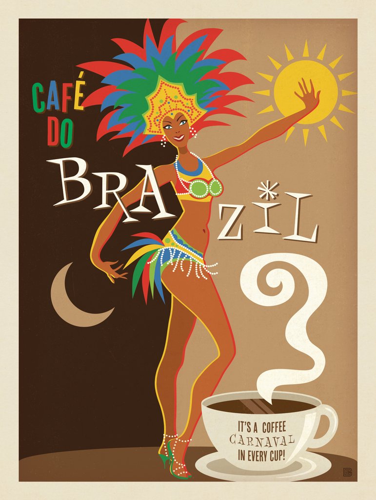 Brazil: Cafe Carnaval - Notecards - Artwork