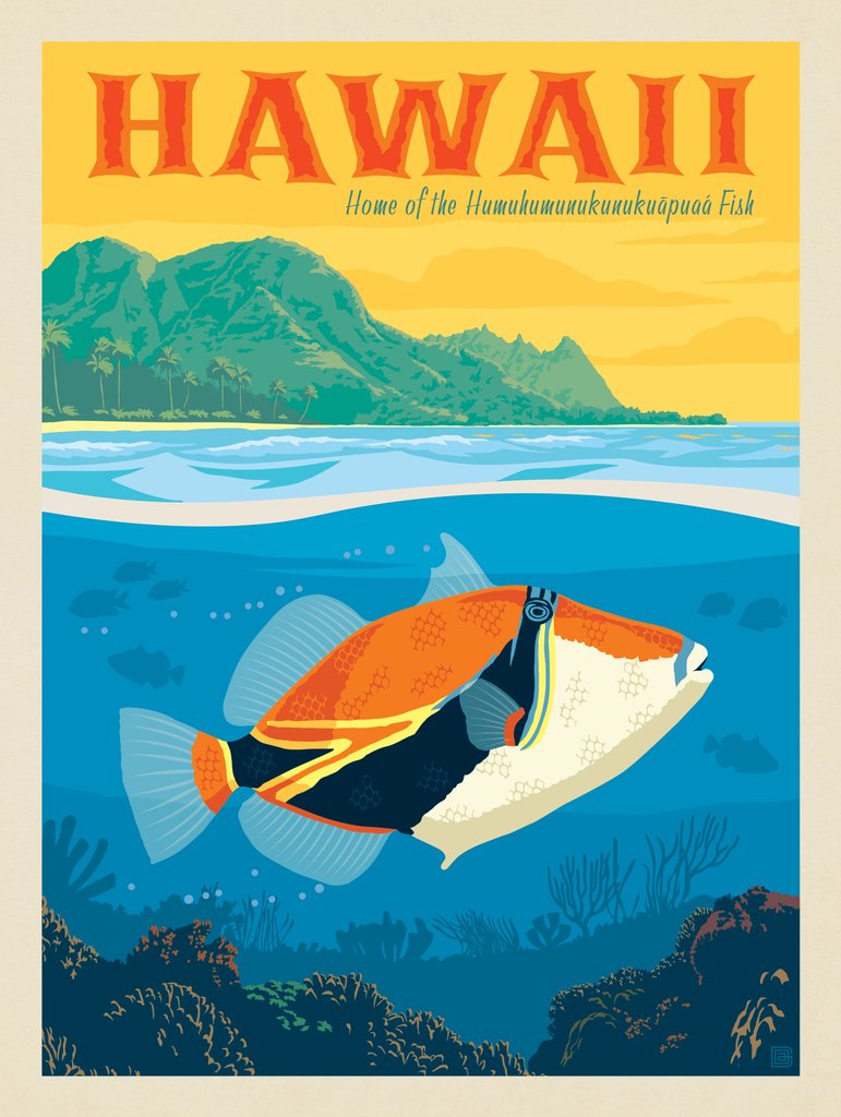 Hawaii: Reef Triggerfish - Art Print - Artwork