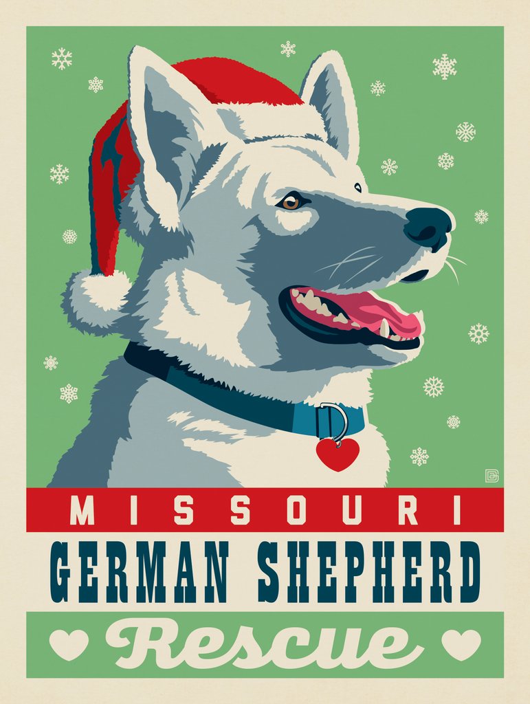 Missouri German Shepherd Rescue: Happy Howl-idays - Canvas - Artwork