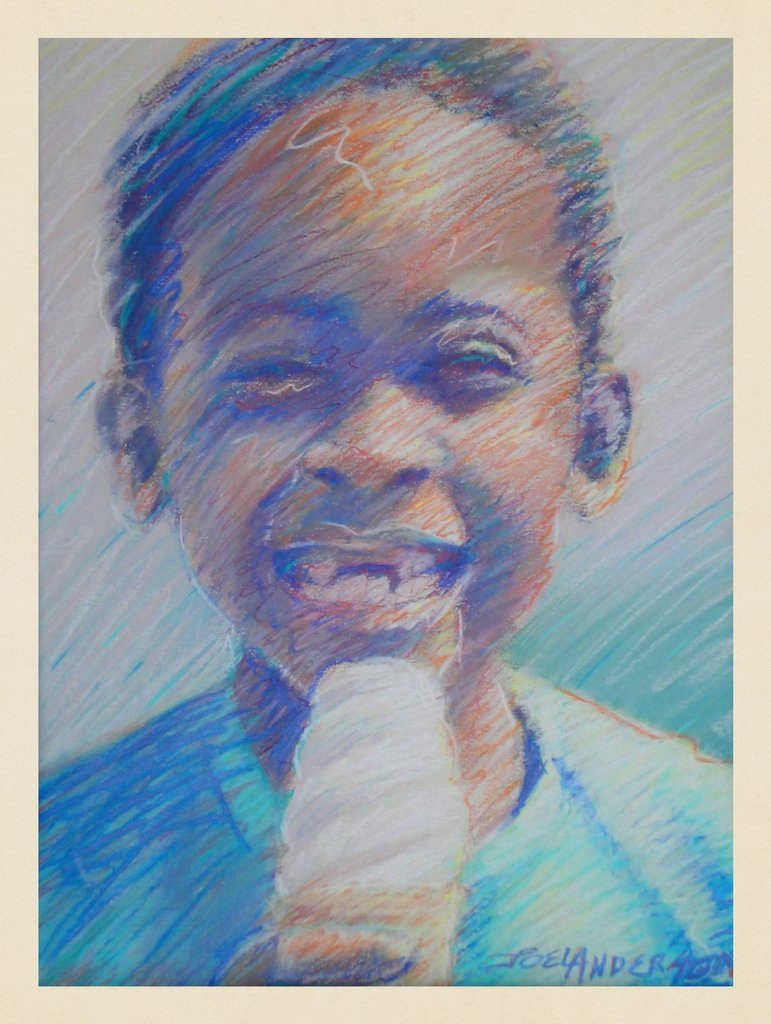 Pastel Drawing: Ice Cream Kid - Art Print - Artwork