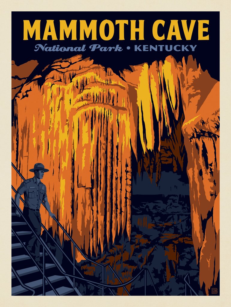 Mammoth Cave National Park: Frozen Niagara - Notecards - Artwork