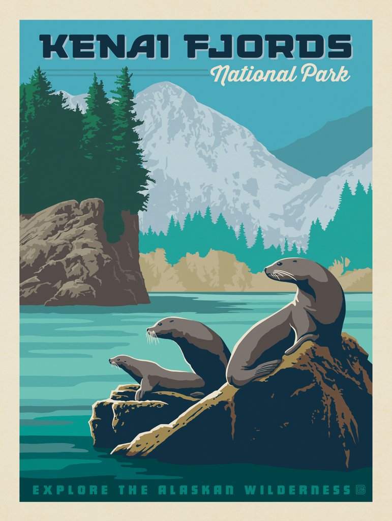 Kenai Fjords National Park - Metal Sign - Artwork