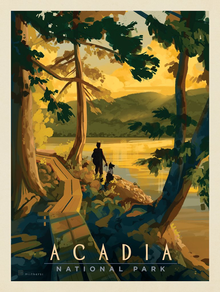 Acadia National Park: Sunrise Hike - Postcards - Artwork