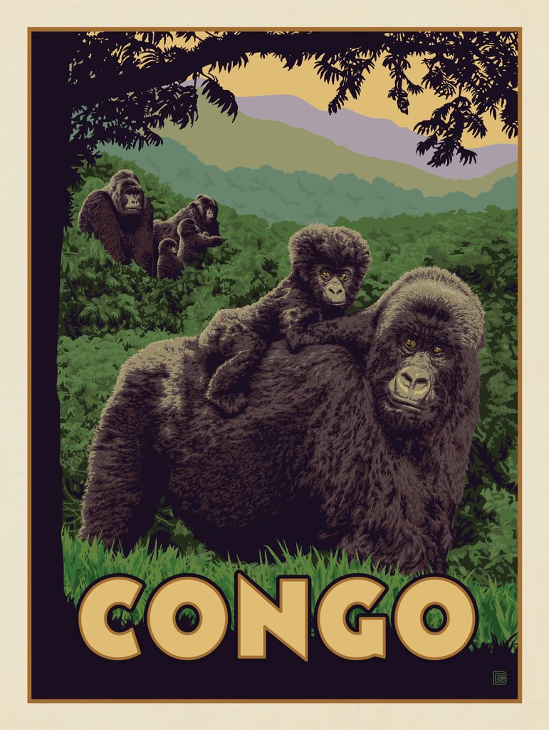 Congo, Africa - Postcards - Artwork