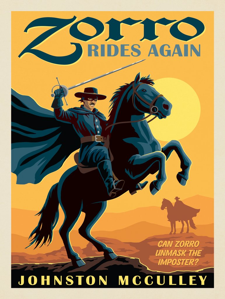 Zorro Rides Again: Johston McCulley - Art Print - Artwork