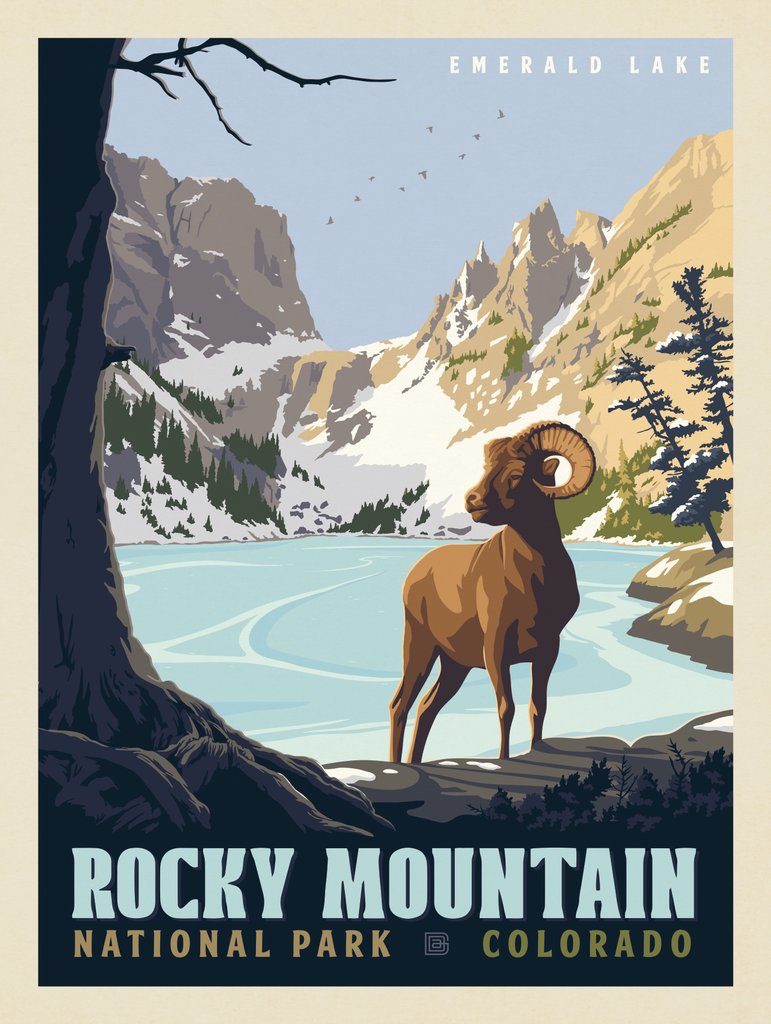 Rocky Mountain National Park: Emerald Lake, Winter - Canvas - Artwork