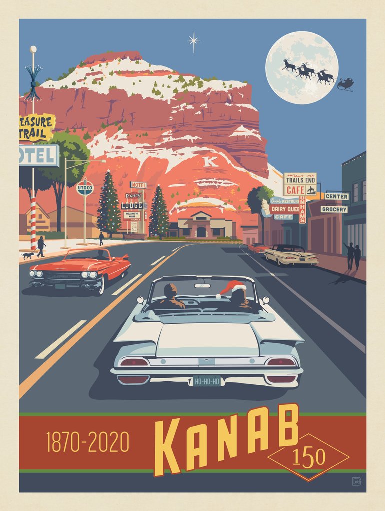 Kane County, Utah: Kanab at Christmas - Postcards - Artwork