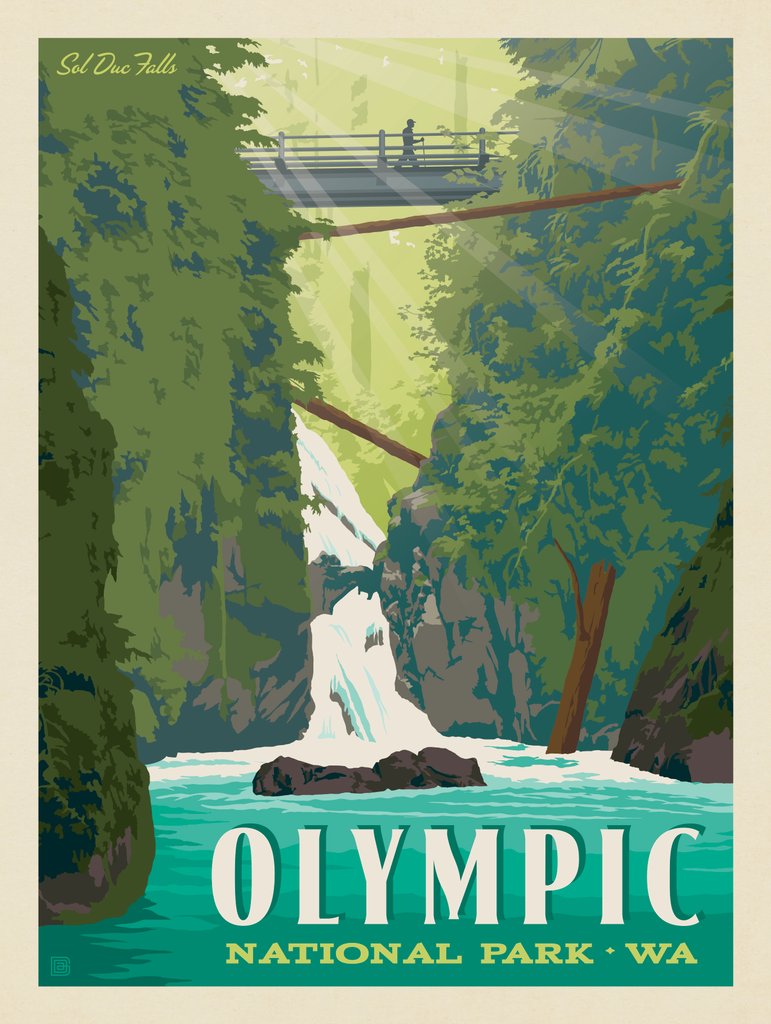 Olympic National Park: Sol Duc Falls - Art Print - Artwork