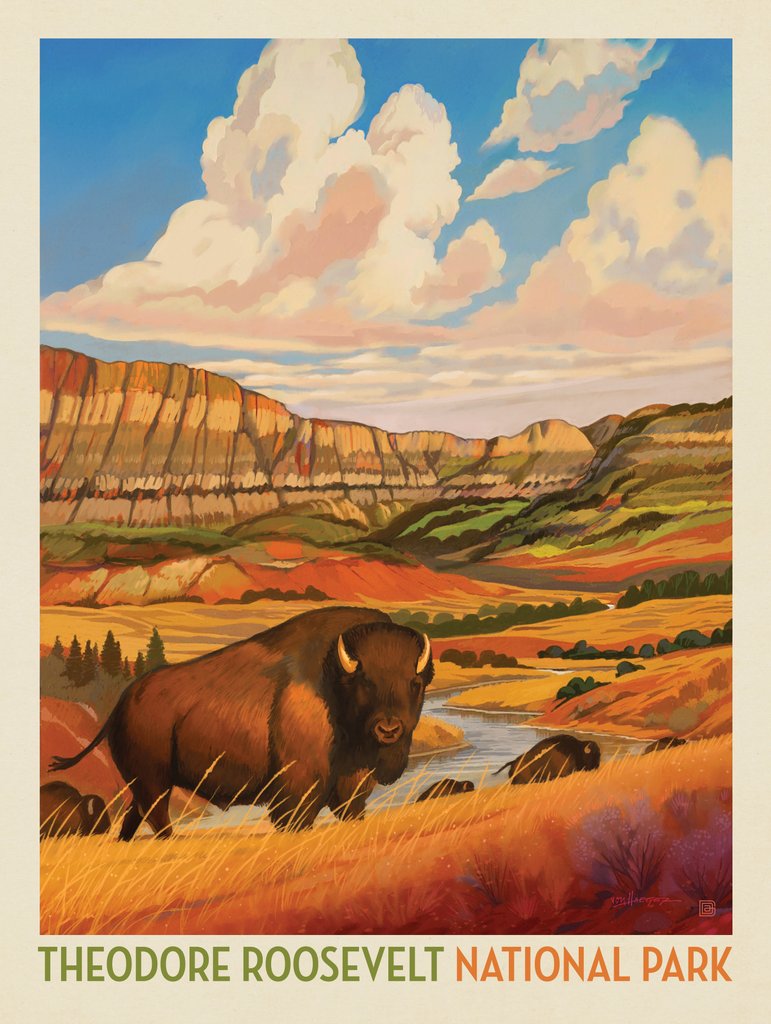 Theodore Roosevelt National Park: Bison Country - Canvas - Artwork