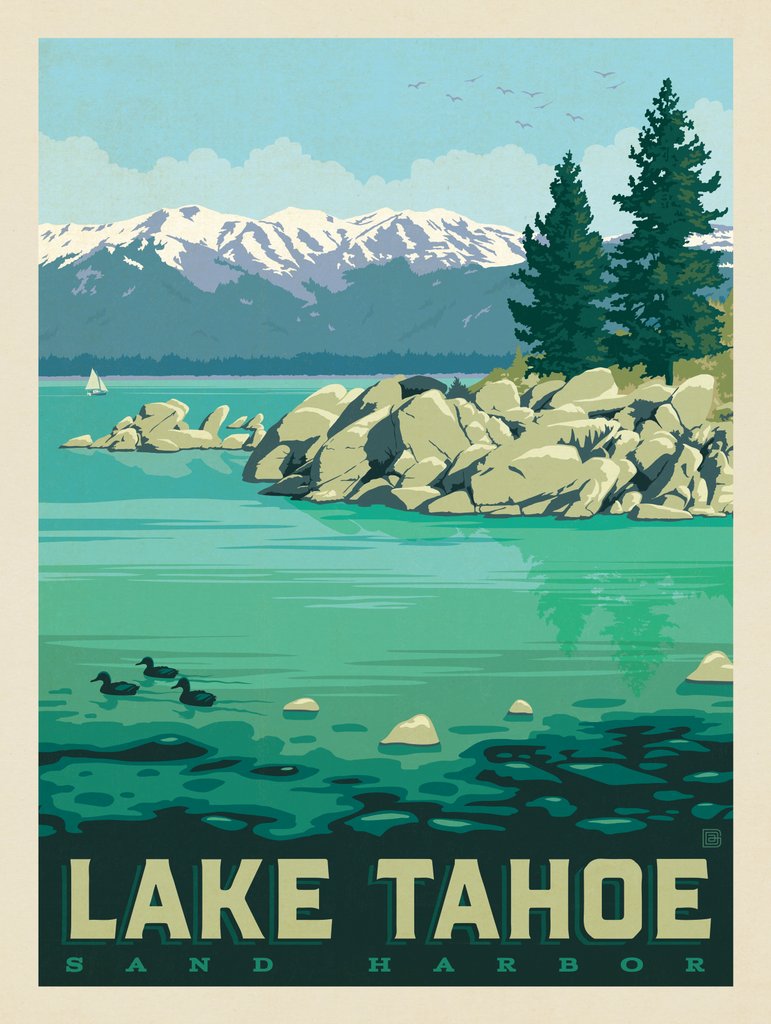 Lake Tahoe: Sand Harbor - Notecards - Artwork