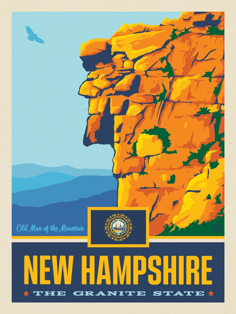 New Hampshire State Pride - Art Print - Artwork