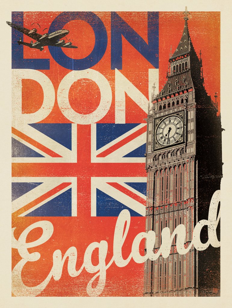 England, London: Vintage Print - Notecards - Artwork