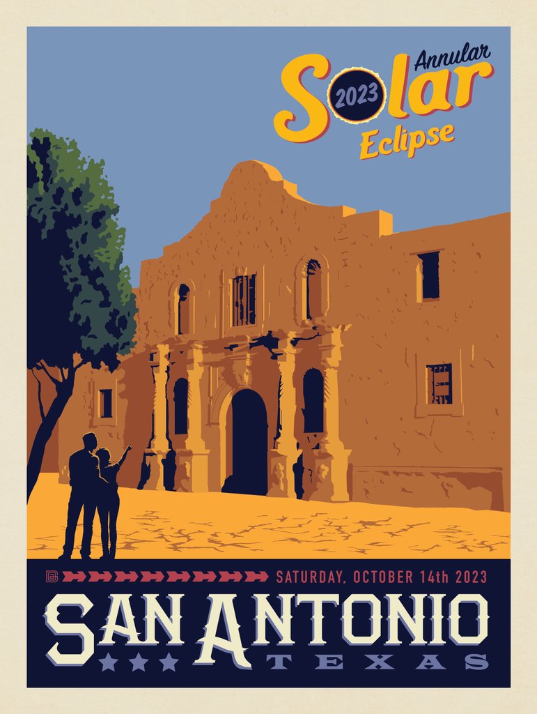 Annular Solar Eclipse: 2023 San Antonio, TX - Postcards - Artwork