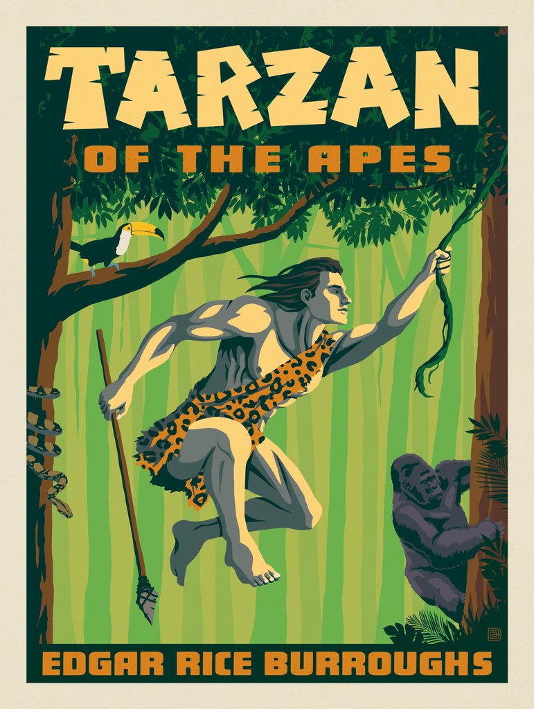 Tarzan Of The Apes: Edgar Rice Burroughs - Notecards - Artwork