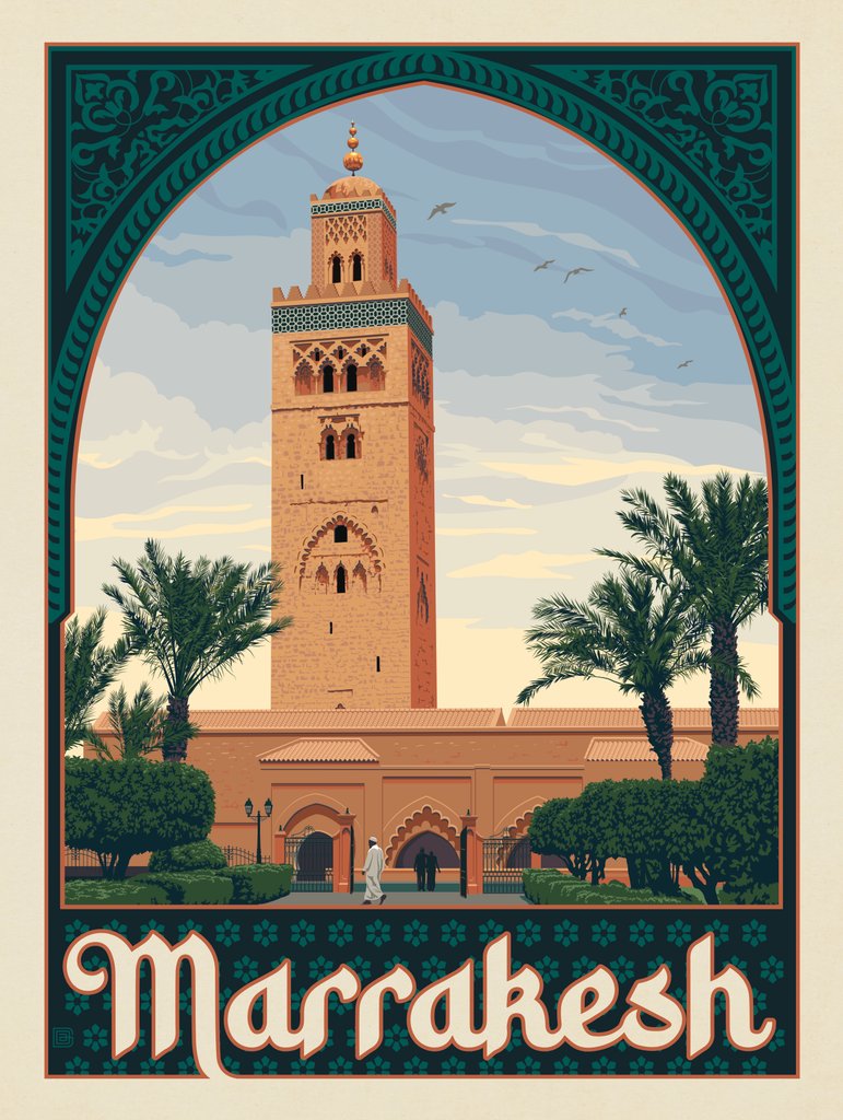 Morocco: Marrakesh - Postcards - Artwork