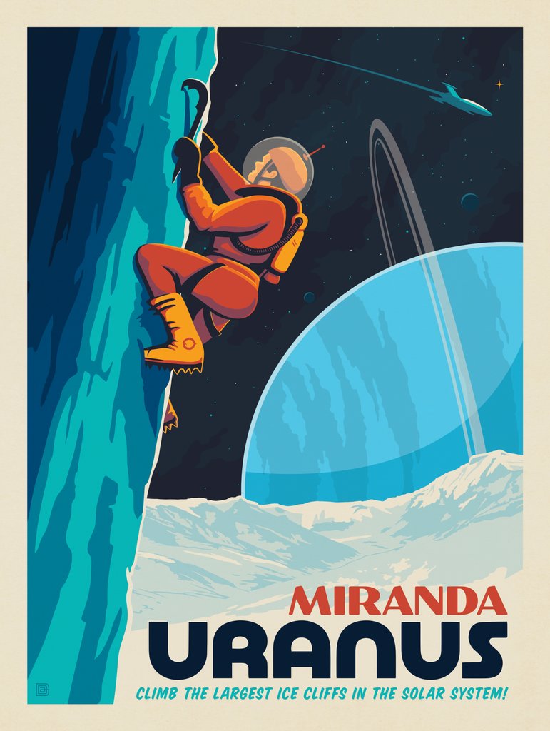 Uranus: Miranda Ice Climbing - Canvas - Artwork