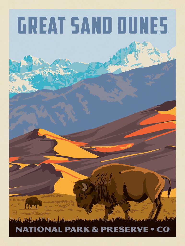 Great Sand Dunes National Park: Bison - Canvas - Artwork