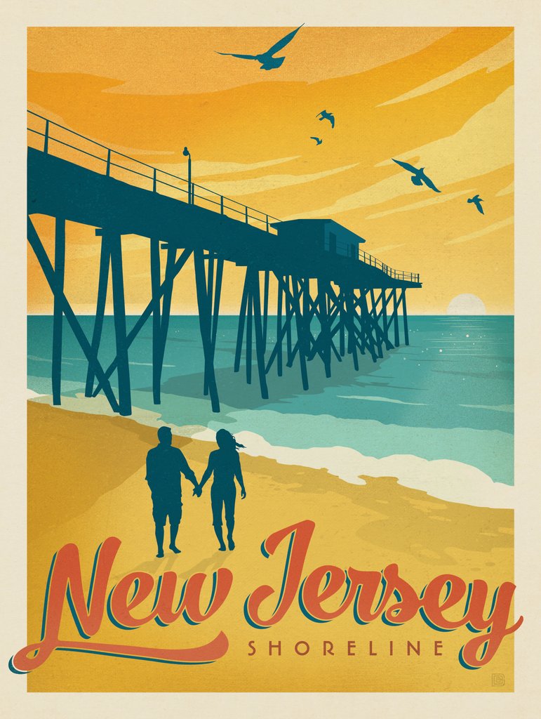 New Jersey Shoreline - Canvas - Artwork