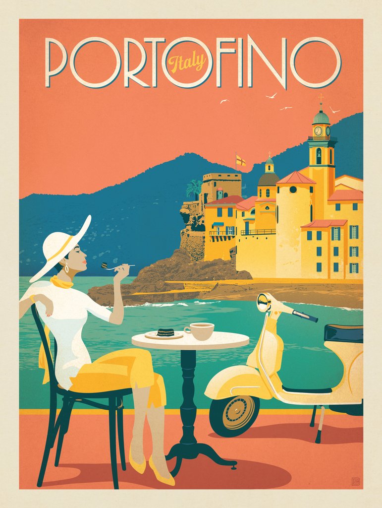 Italy: Portofino - Art Print - Artwork