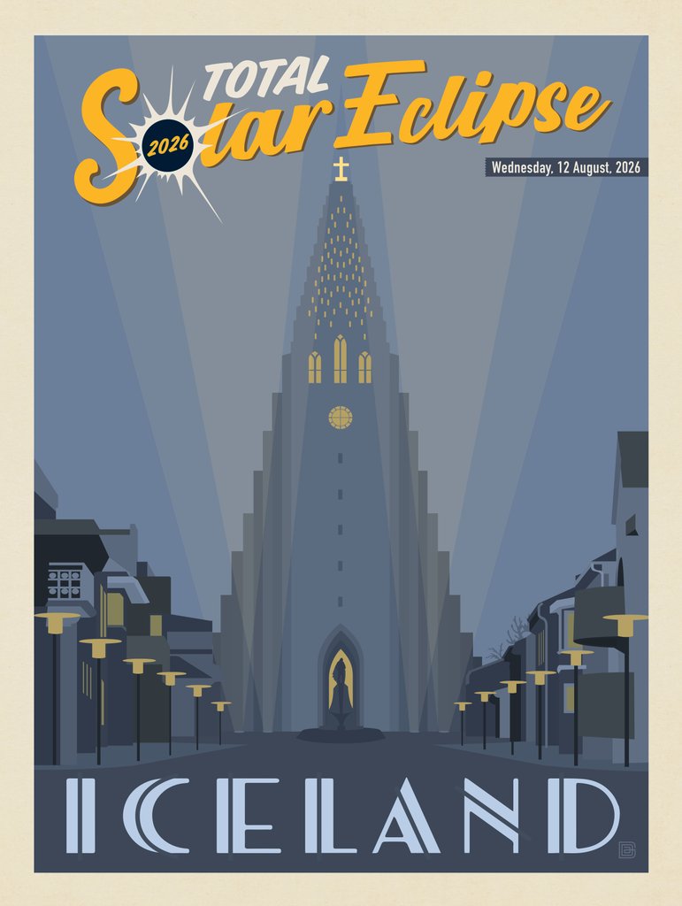 ...2026 Total Solar Eclipse: Reykjavik, Iceland - Art Print - Artwork