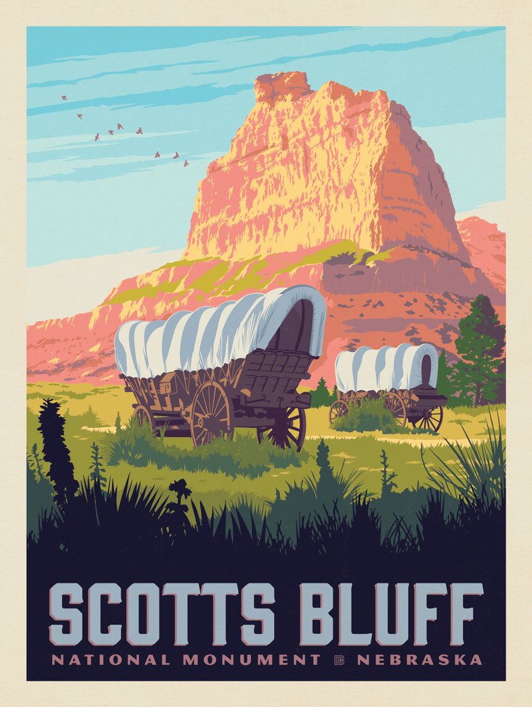 Scotts Bluff National Monument, Nebraska - Art Print - Artwork