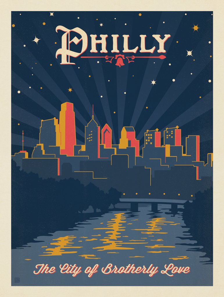 Philadelphia: Philly - Metal Sign - Artwork