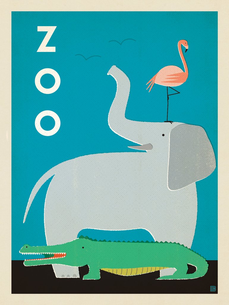 Zoo Buddies: Blue - Postcards - Artwork