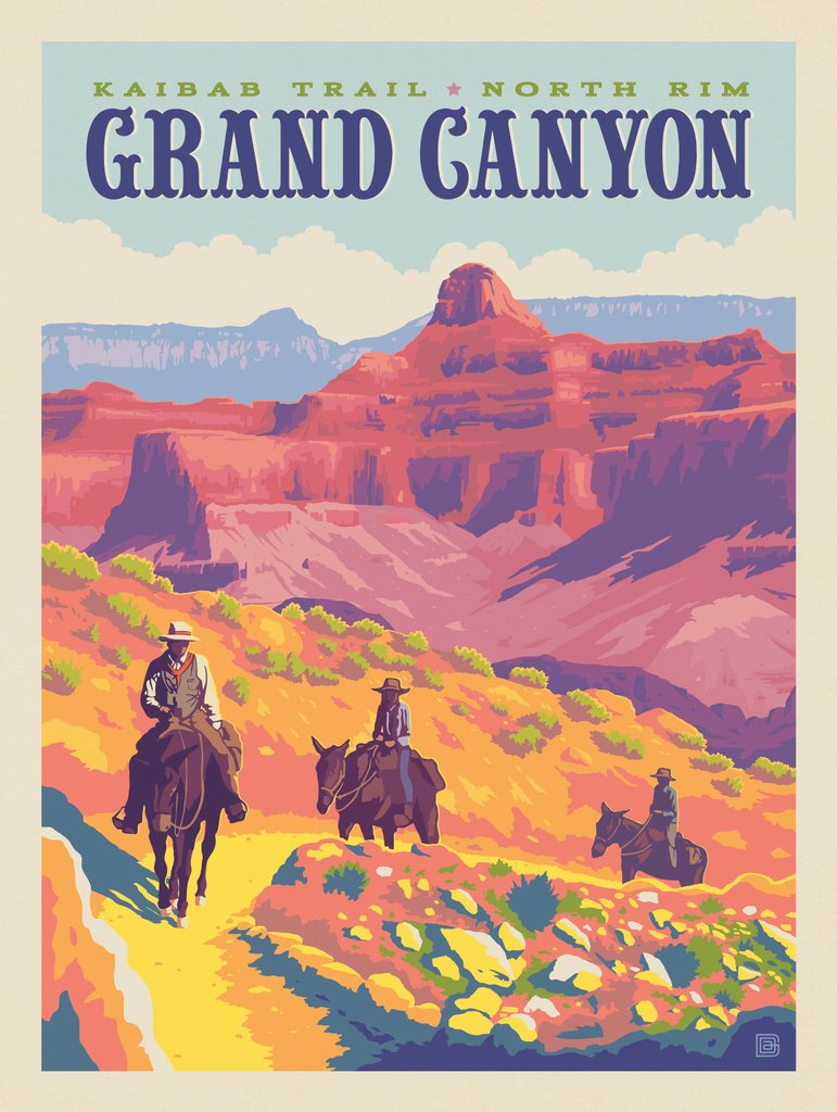 Grand Canyon National Park: North Rim, Kaibab Trail - Notecards - Artwork