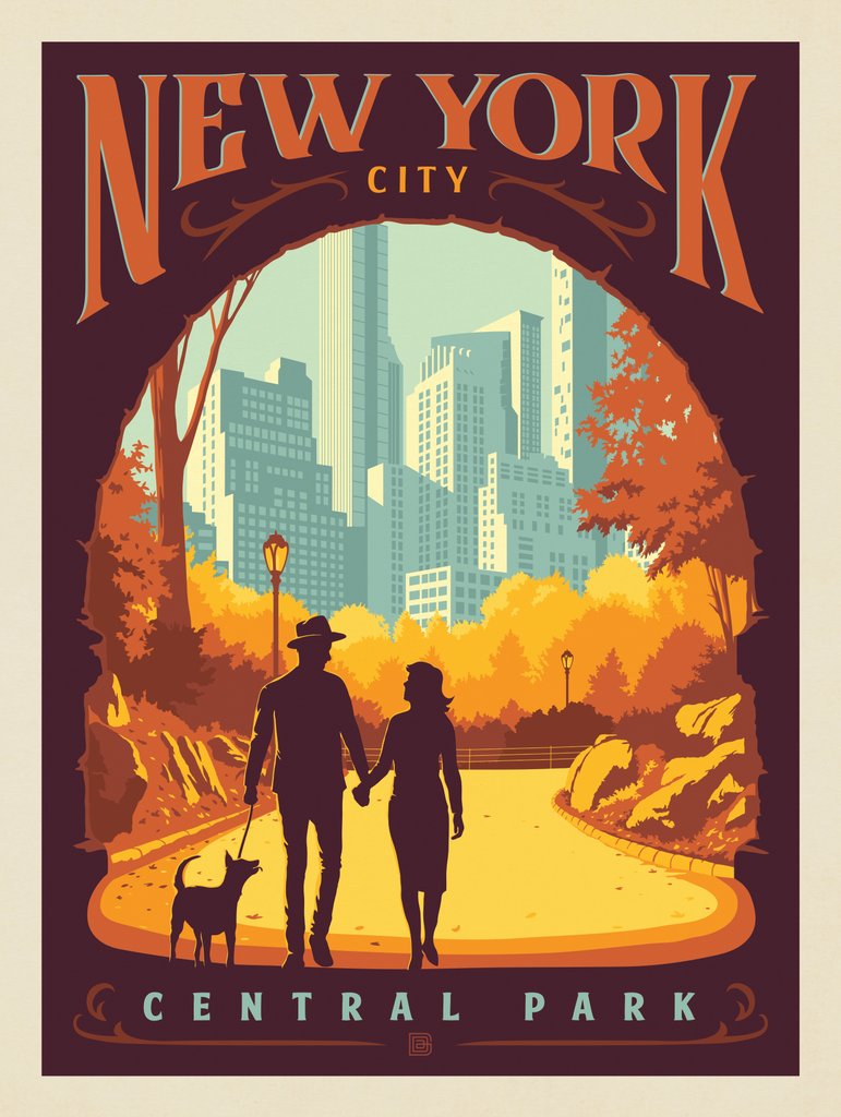 New York: Central Park - Inscope Arch - Notecards - Artwork