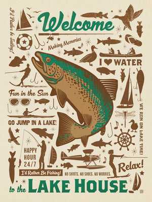 Lake House Pattern Print