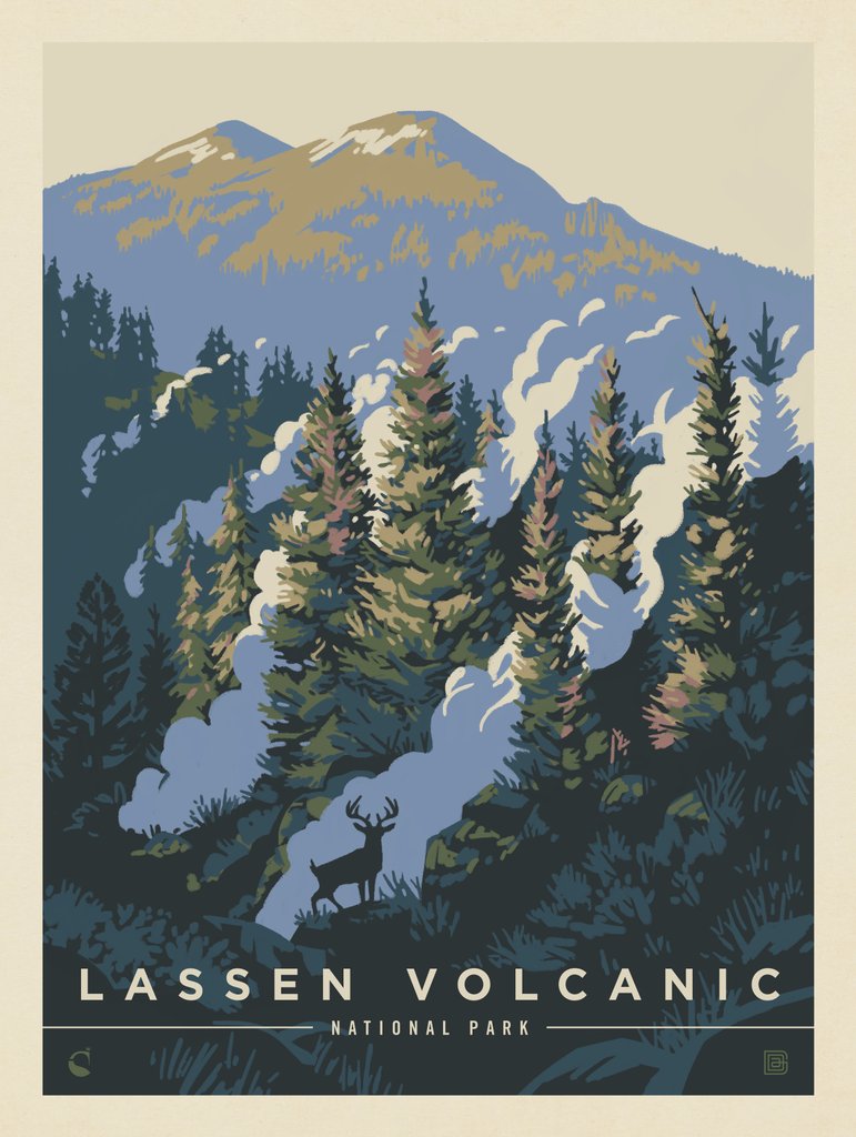 Lassen Volcanic National Park: Into The Mist - Postcards - Artwork